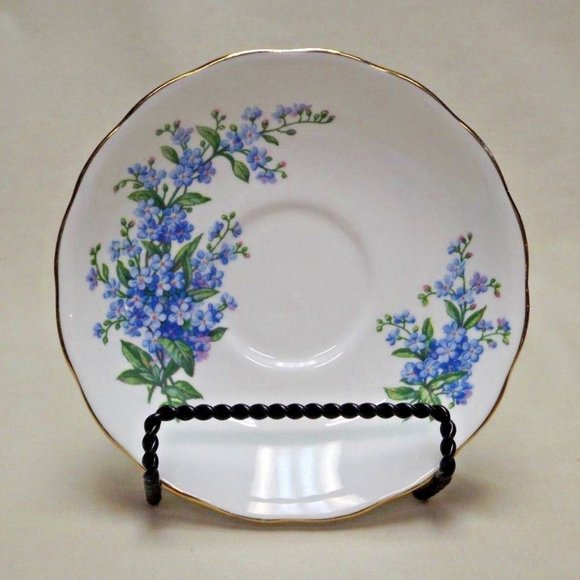 Queen Anne Bone China Forget-Me-Not Footed Tea Cup and Saucer Pattern no. 7527 - Picture 3 of 11